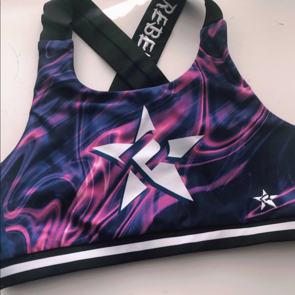 Rebel athletic cheer sports bra